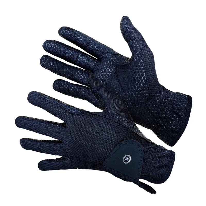 KM Elite Hi-Grip Silicone Riding Gloves Unisex in Black